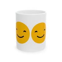 Cheerful Smiley Face Ceramic Mug - 11oz & 15oz for Coffee Lovers