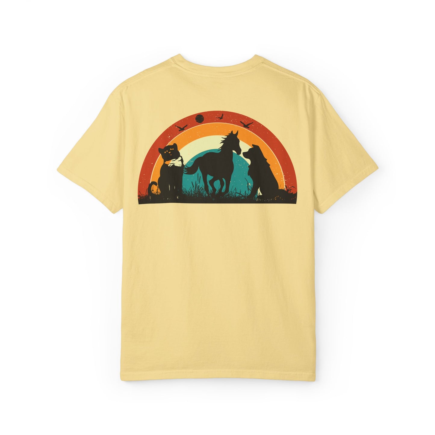 Rainbow Animal Scene Unisex T-Shirt - Nature Lover's Gift