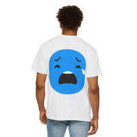 Unisex Garment-Dyed T-Shirt with Sad Emoji Design
