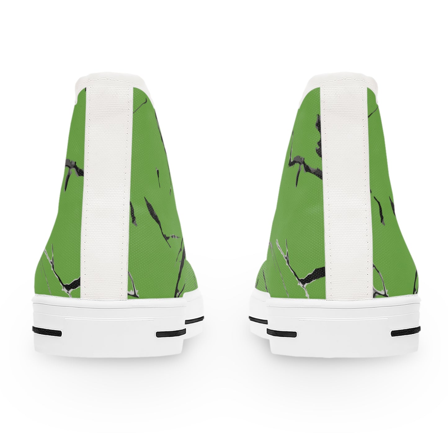 Stylish Green High Top Sneakers with Abstract Design