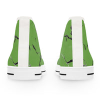 Stylish Green High Top Sneakers with Abstract Design