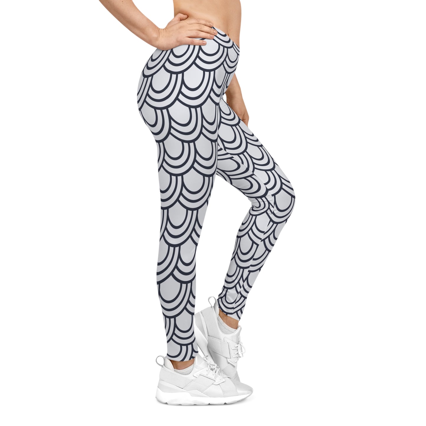 Chic Wave Pattern Women's Casual Leggings