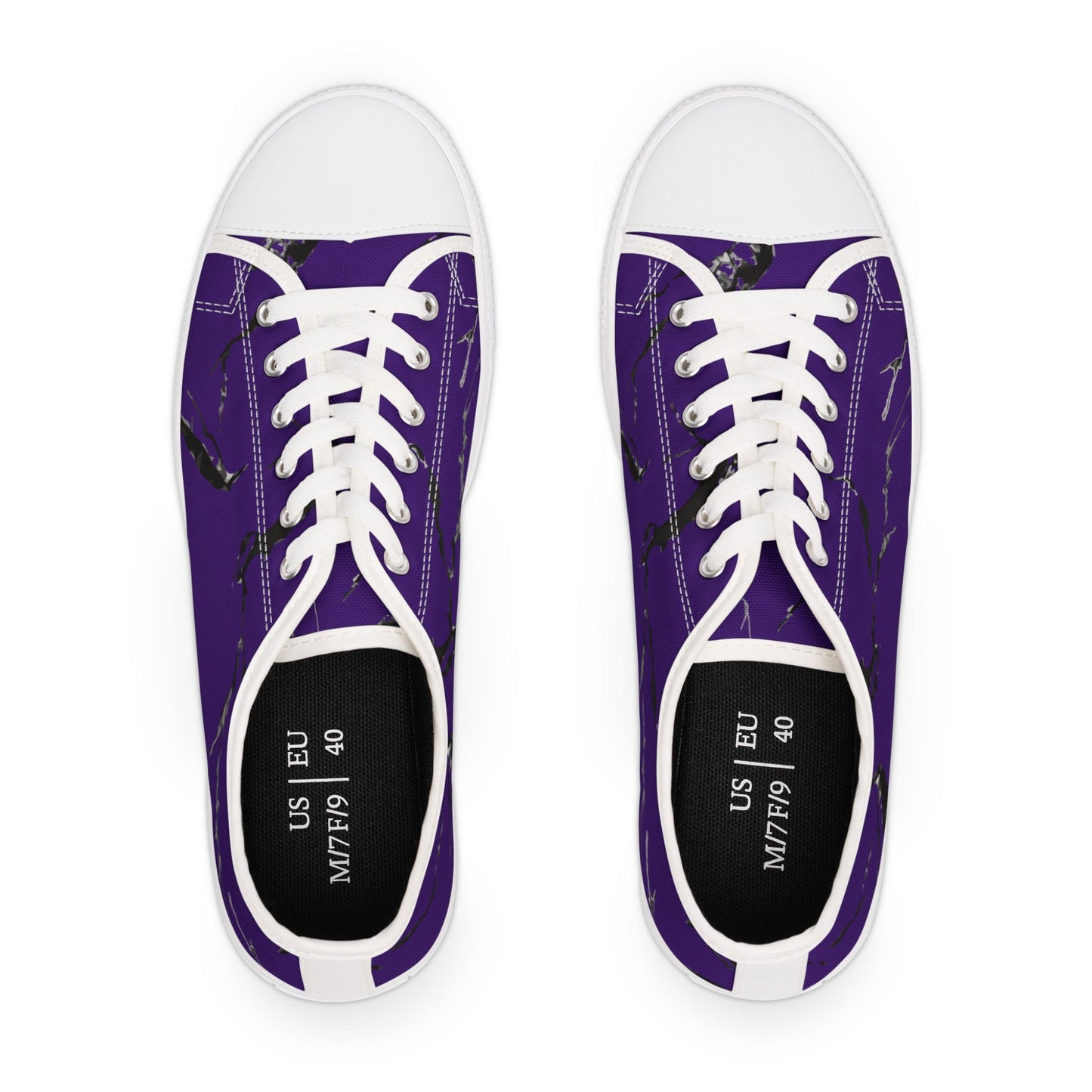 Purple Artistic Low Top Sneakers for Women - Unique Graphic Casual Footwear