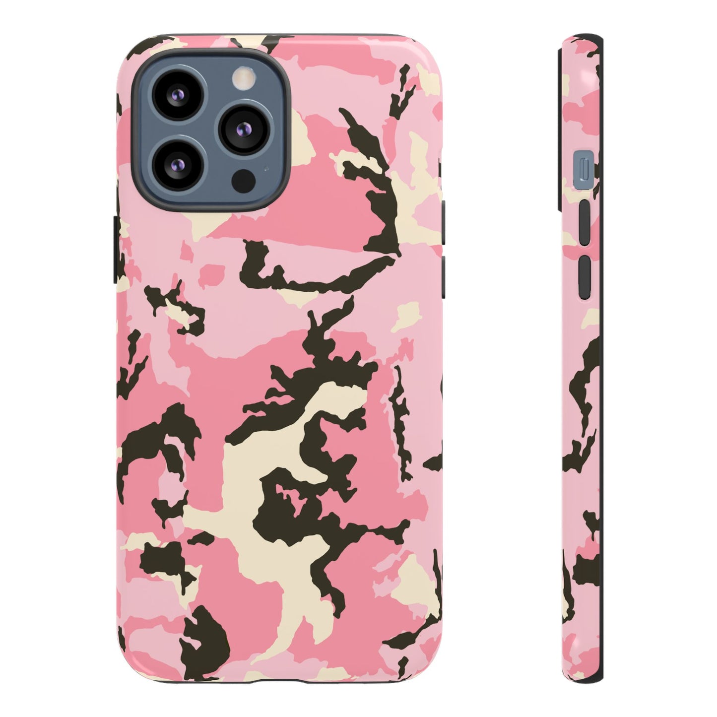 Stylish Tough Phone Case – Pink Camo Design for Bold Protection  Make a statement while keeping your phone safe with this eye-catching pink camouflage case that blends fashion with durability.
