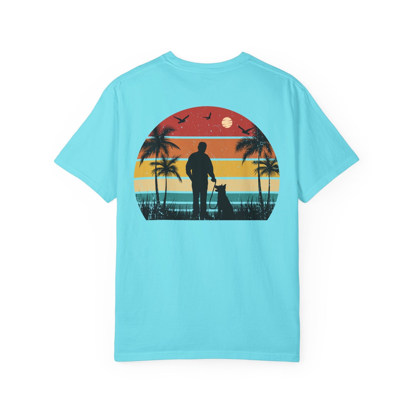 Sunset Silhouette Unisex T-Shirt, Perfect for Nature Lovers, Pet Owners, Casual Days, Summer Outings, Gift for Him or Her
