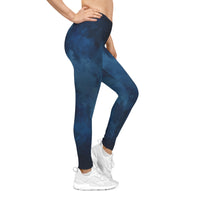 Blue Abstract Women's Casual Leggings - Comfortable & Stylish Activewear