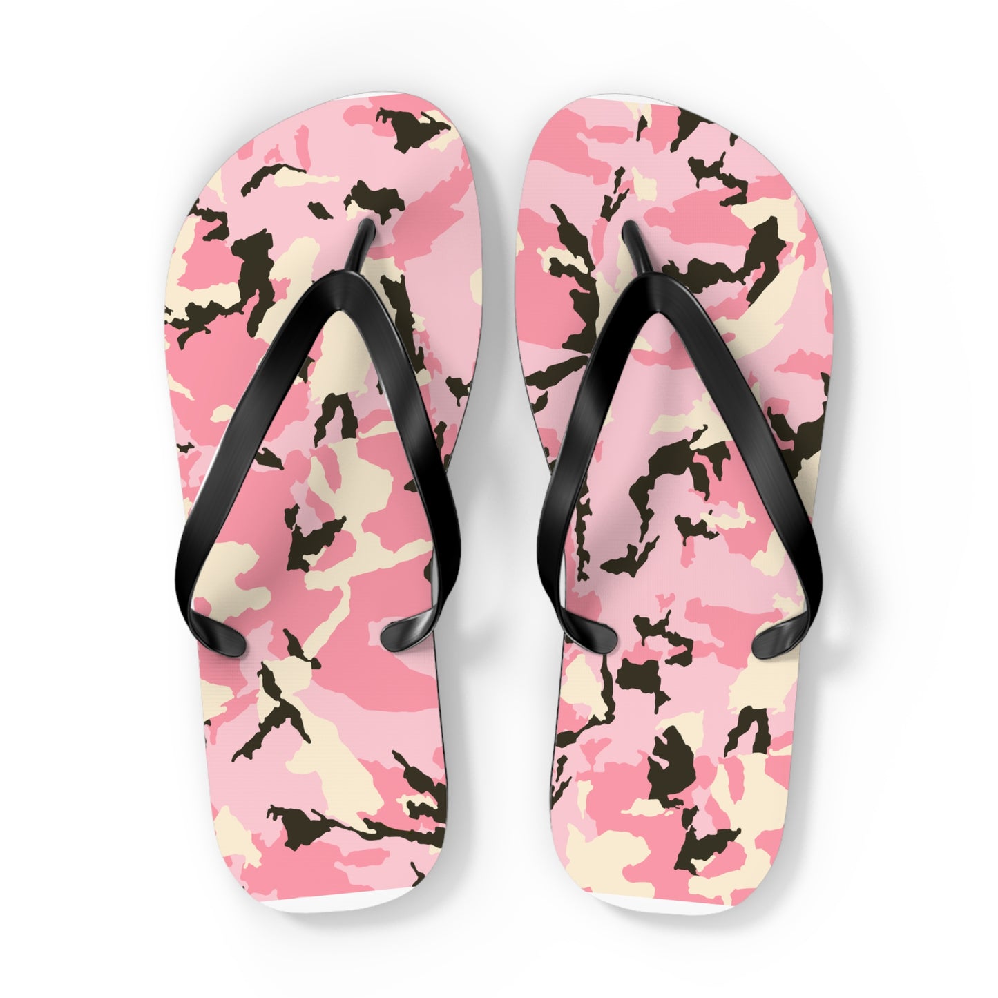 Stylish Pink Camo Flip Flops - Trendy Summer Footwear for Beach & Pool