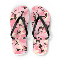 Stylish Pink Camo Flip Flops - Trendy Summer Footwear for Beach & Pool