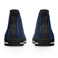 Blue Zebra Print High Top Sneakers, Stylish Casual Shoes, Trendy Footwear for Women, Perfect Gift for Birthdays, Fashion Accessories