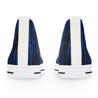 Blue Zebra Print High Top Sneakers, Stylish Casual Shoes, Trendy Footwear for Women, Perfect Gift for Birthdays, Fashion Accessories