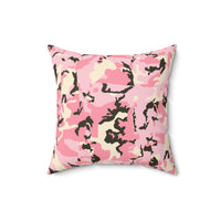 Trendy Pink Camo Square Pillow | Cozy Home Decor