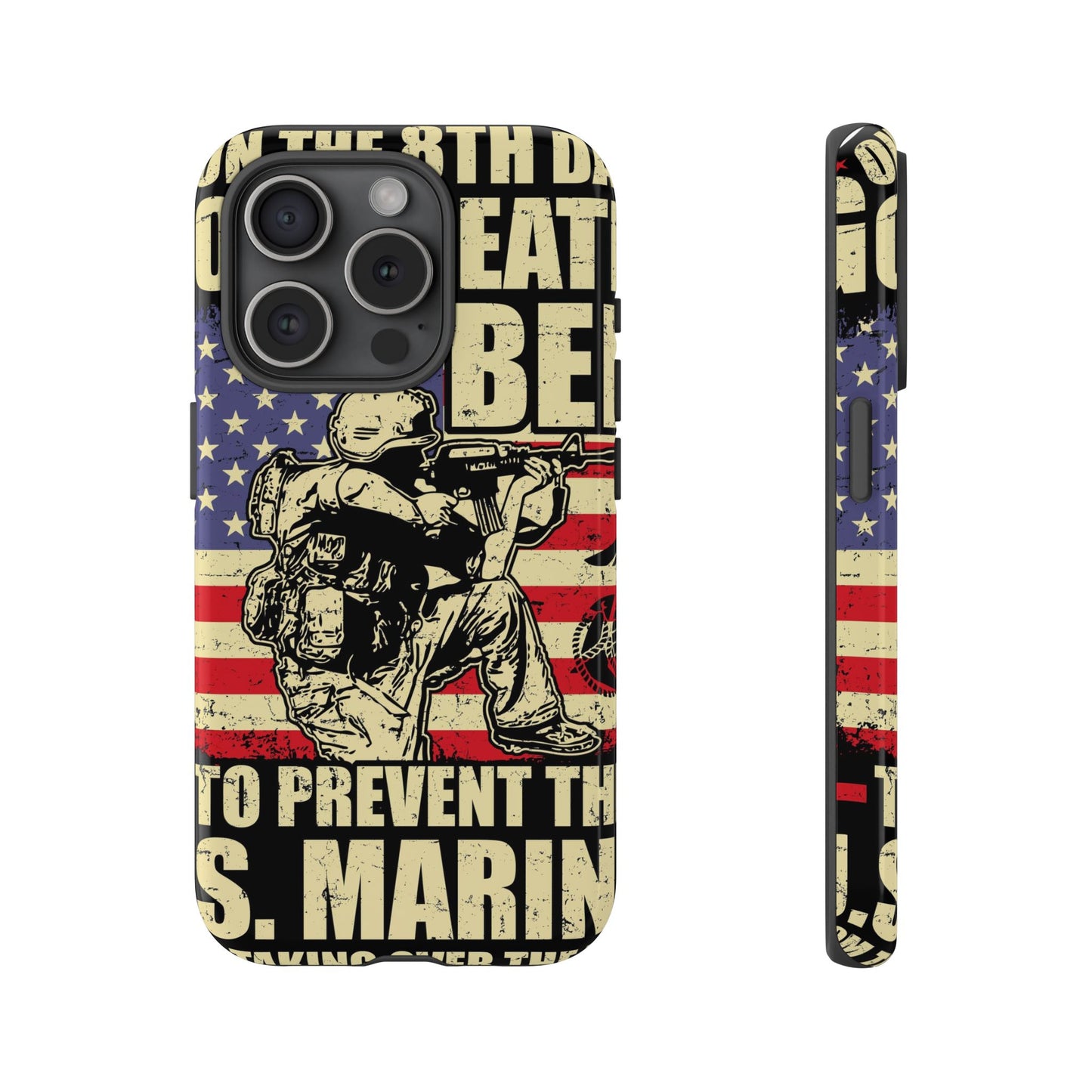Military-Themed Phone Case - 'God Created Beer' Design