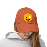 Funny Emoji Distressed Cap for Casual Wear
