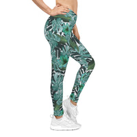 Tropical Print Women's Casual Leggings - Comfortable & Stylish for Everyday Wear