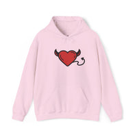 Devilish Heart Hoodie - Unisex Heavy Blend™ Sweatshirt for Fun-Loving Spirits