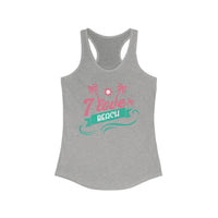 I Love Beach Racerback Tank Top, Summer Apparel, Vacation Clothing, Beach Lover Gift, Tropical Shirt, Outdoor Activity
