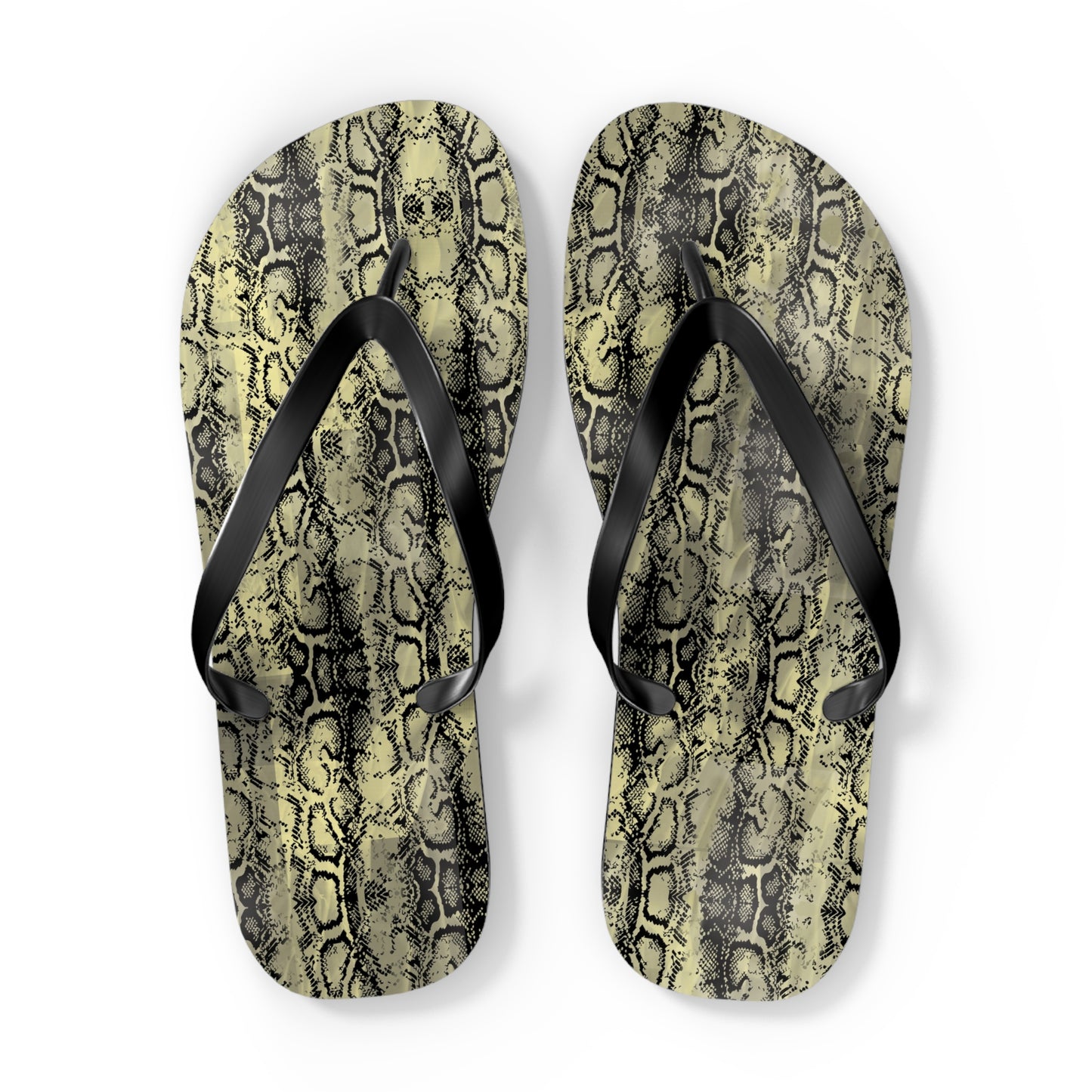 Snakeskin Flip Flops - Trendy Summer Footwear for Beach Days