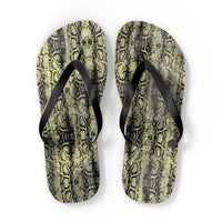 Snakeskin Flip Flops - Trendy Summer Footwear for Beach Days