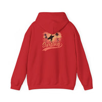 Surfing Vibes Hooded Sweatshirt, Beachwear, Gift for Surfers, Summer Fashion, Casual Wear, Coastal Style