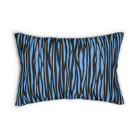 Blue Stripe Spun Polyester Lumbar Pillow - Stylish Home Decor Accent