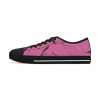 Stylish Pink Marble Low Top Sneakers for Women - Trendy Casual Footwear