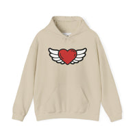 Angel Wings Heart Hoodie - Unisex Heavy Blend™ Sweatshirt for Love & Comfort