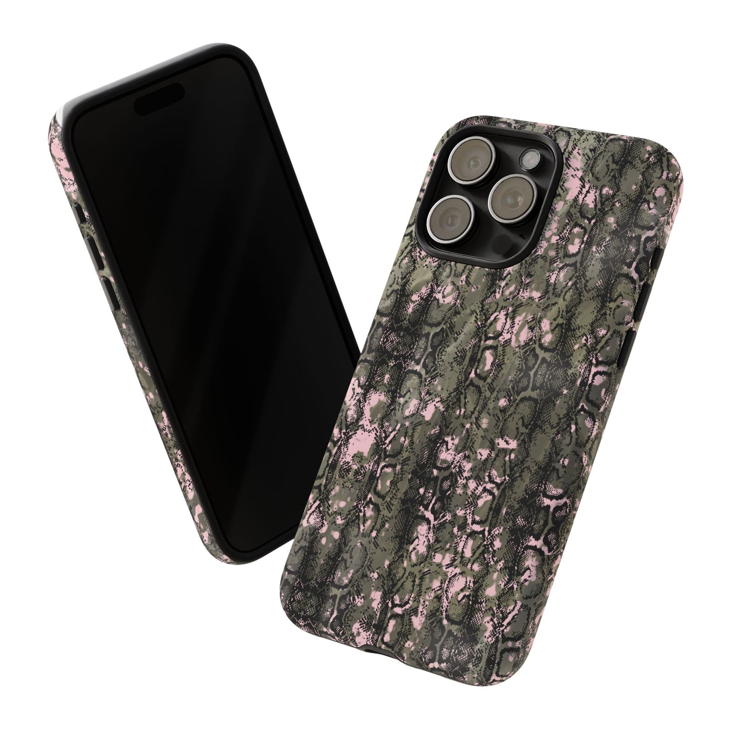 Camo Snake Pattern Phone Case – Rugged Protection Meets Bold Style  Turn heads while protecting your phone with this fierce camo snake pattern case—where urban edge meets outdoor grit.