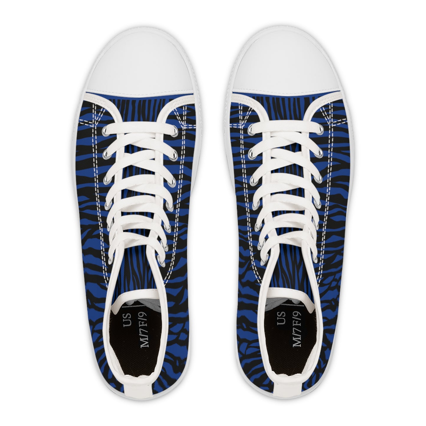 Blue Zebra Print High Top Sneakers, Stylish Casual Shoes, Trendy Footwear for Women, Perfect Gift for Birthdays, Fashion Accessories