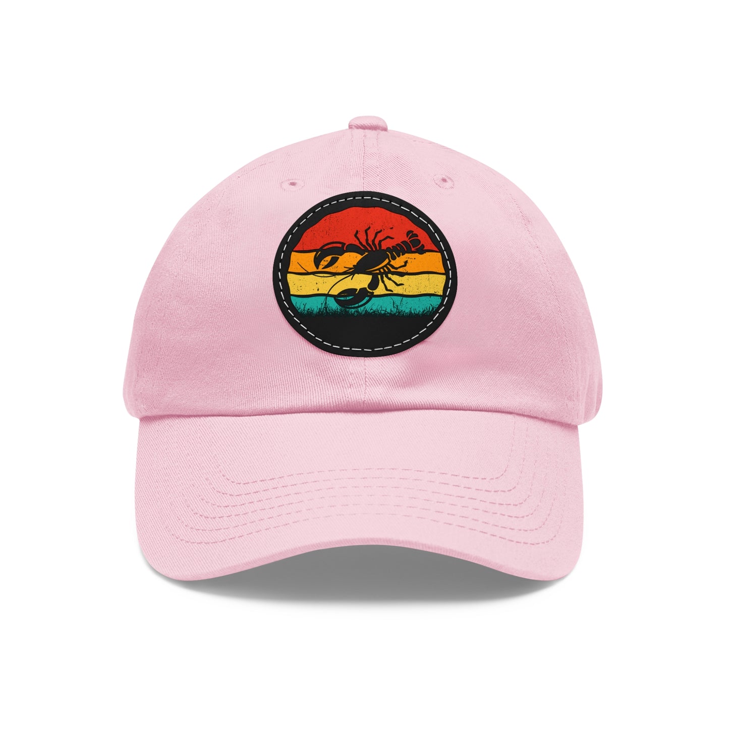 Lobster Themed Dad Hat with Leather Patch - Vintage Style Cap for Seafood Lovers