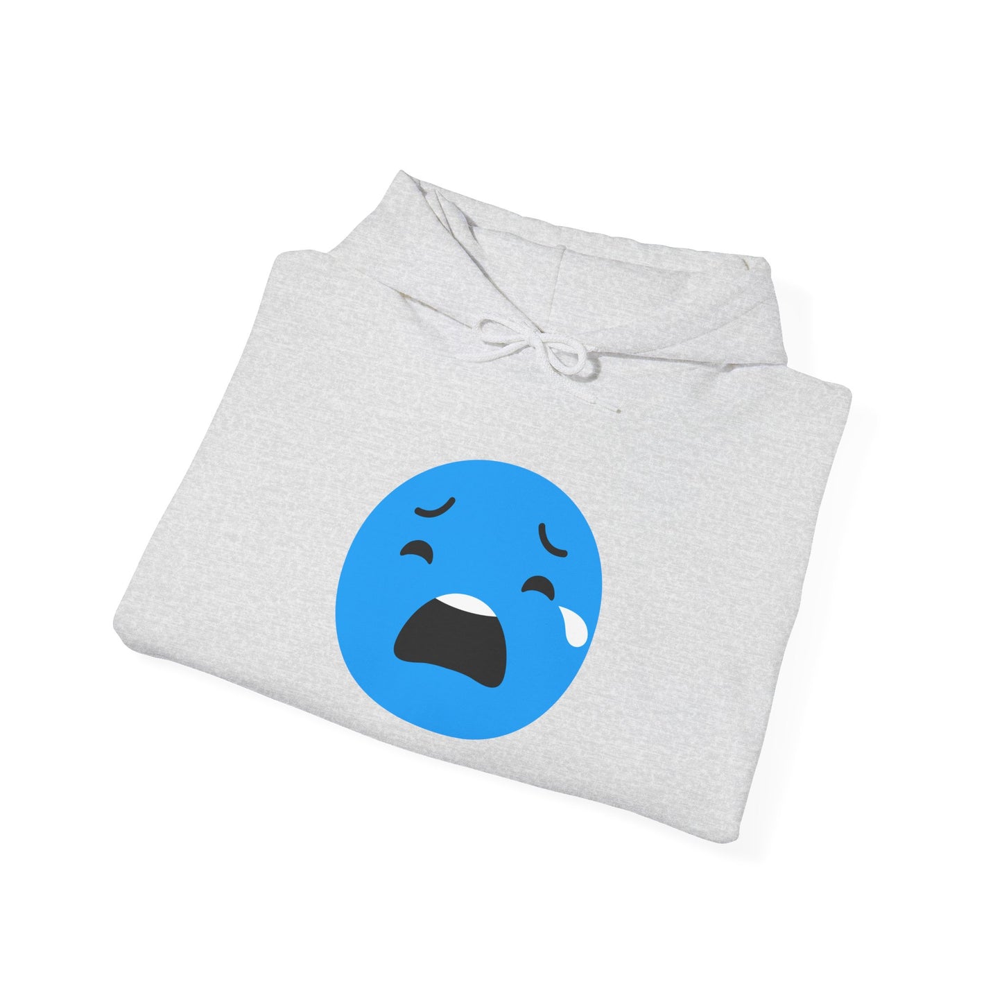 Emotional Expression Hoodie - Unisex Heavy Blend with Sad Face Design