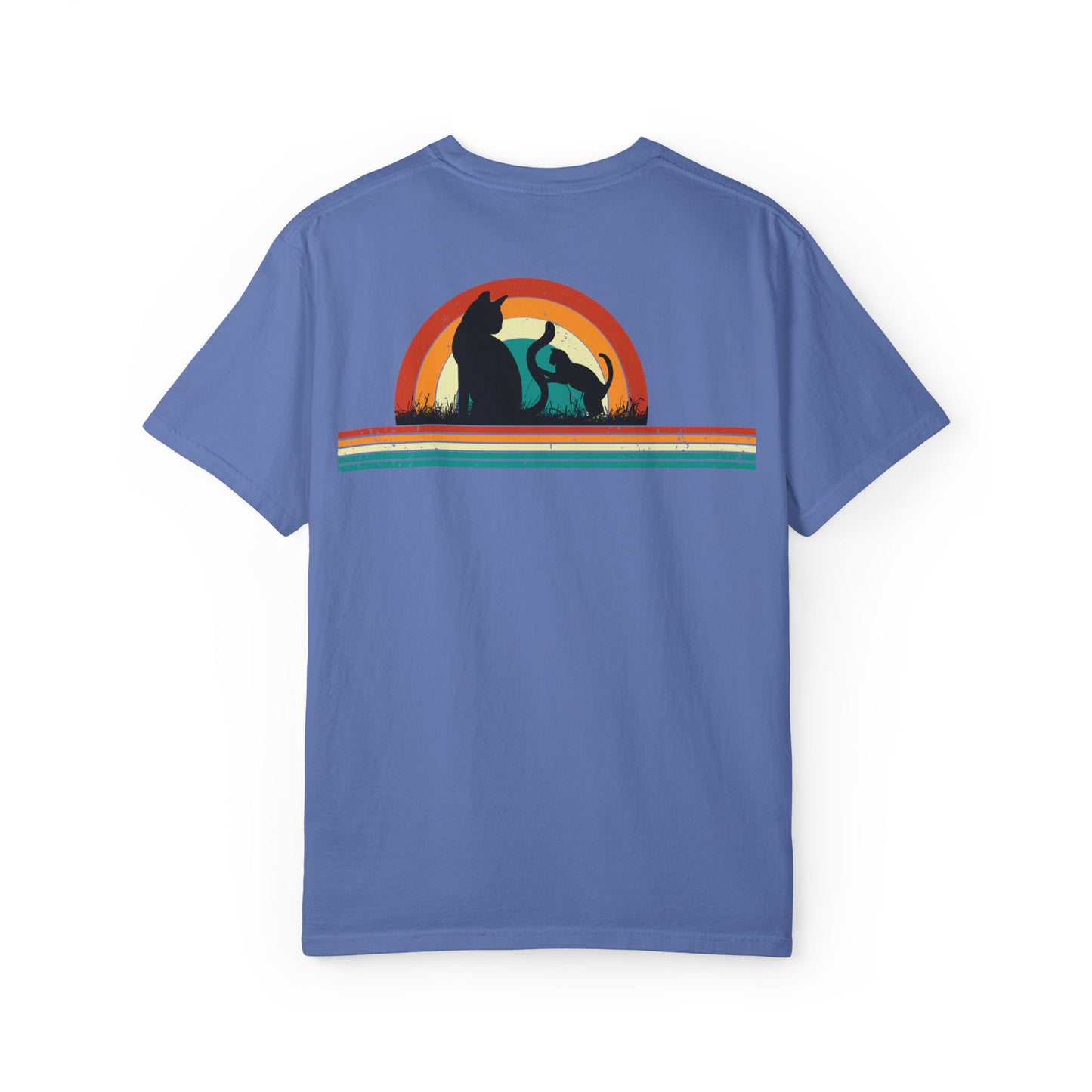 Unisex Cat & Dog Sunset Graphic T-Shirt - Casual Animal Lover Tee