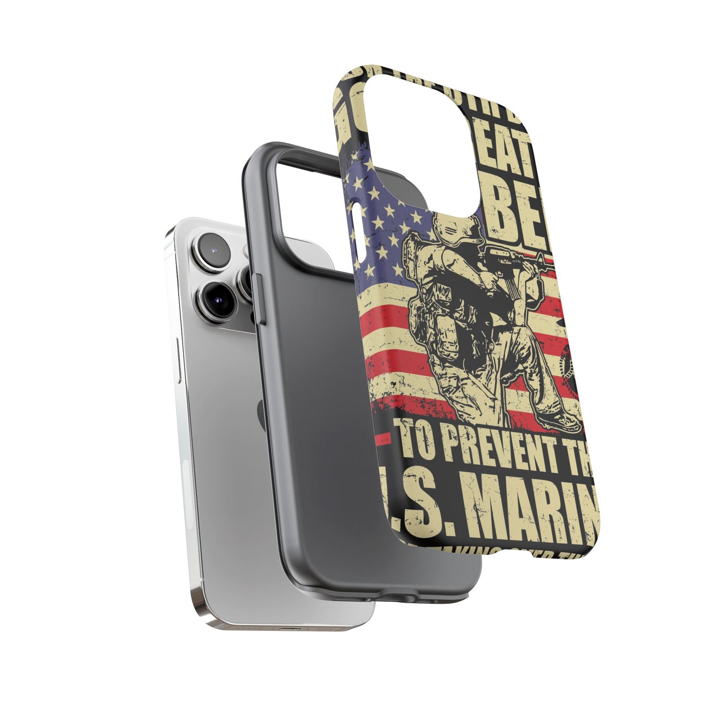 Military-Themed Phone Case - 'God Created Beer' Design