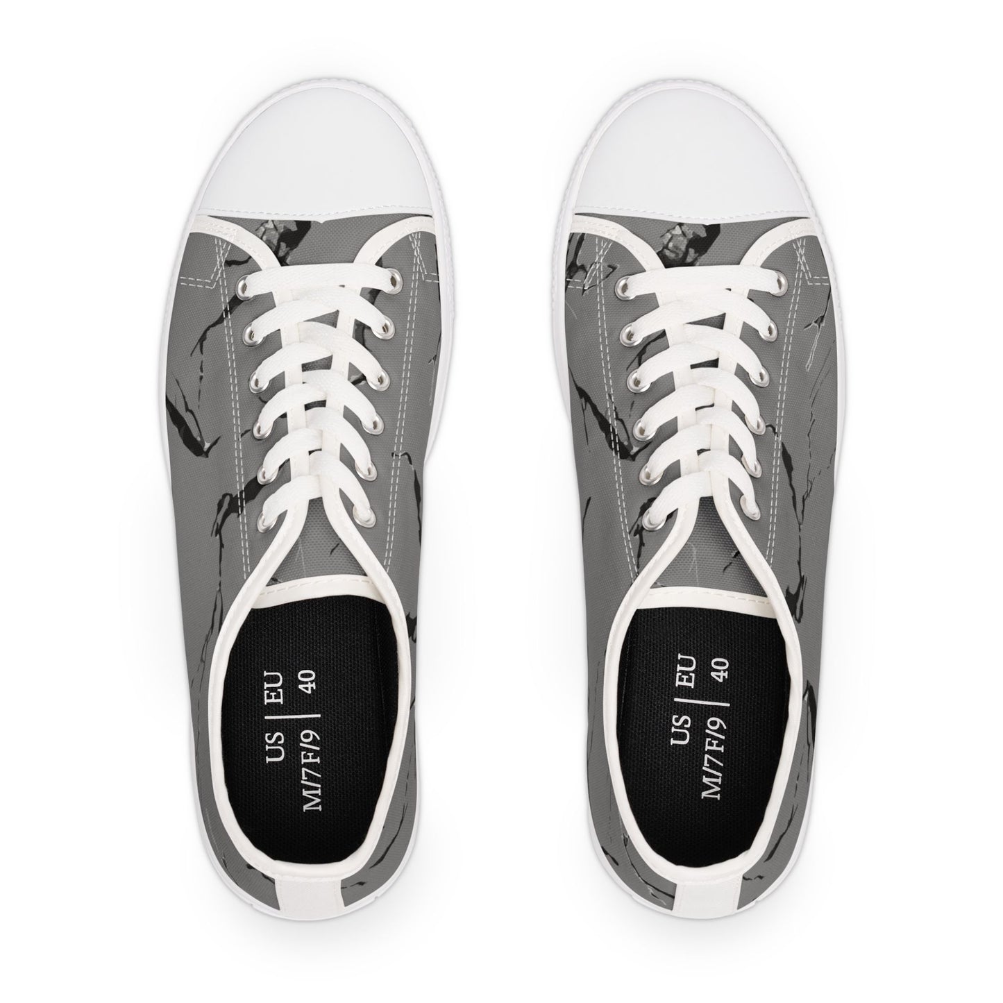 Trendy Women's Low Top Sneakers with Marble Design
