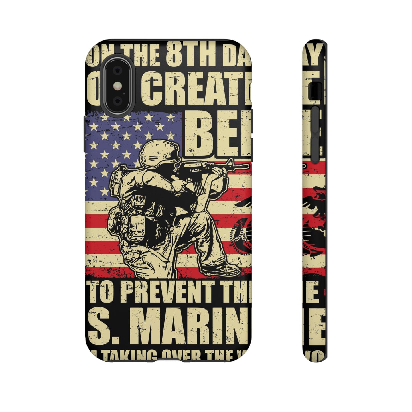 Military-Themed Phone Case - 'God Created Beer' Design
