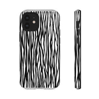 Tough Cases: Stylish Black and White Zebra Print Phone Case