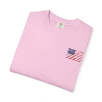 Patriotic Garment-Dyed T-Shirt - Vintage American Flag Design