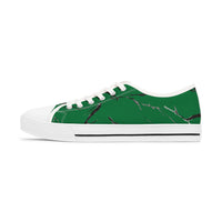 Eco-Friendly Women's Low Top Sneakers with Green Marble Design