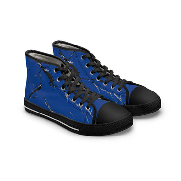 Stylish High Top Sneakers with Artistic Blue Design