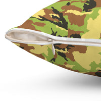 Camo Square Pillow - Cozy Military-Inspired Decor for Outdoor Enthusiasts