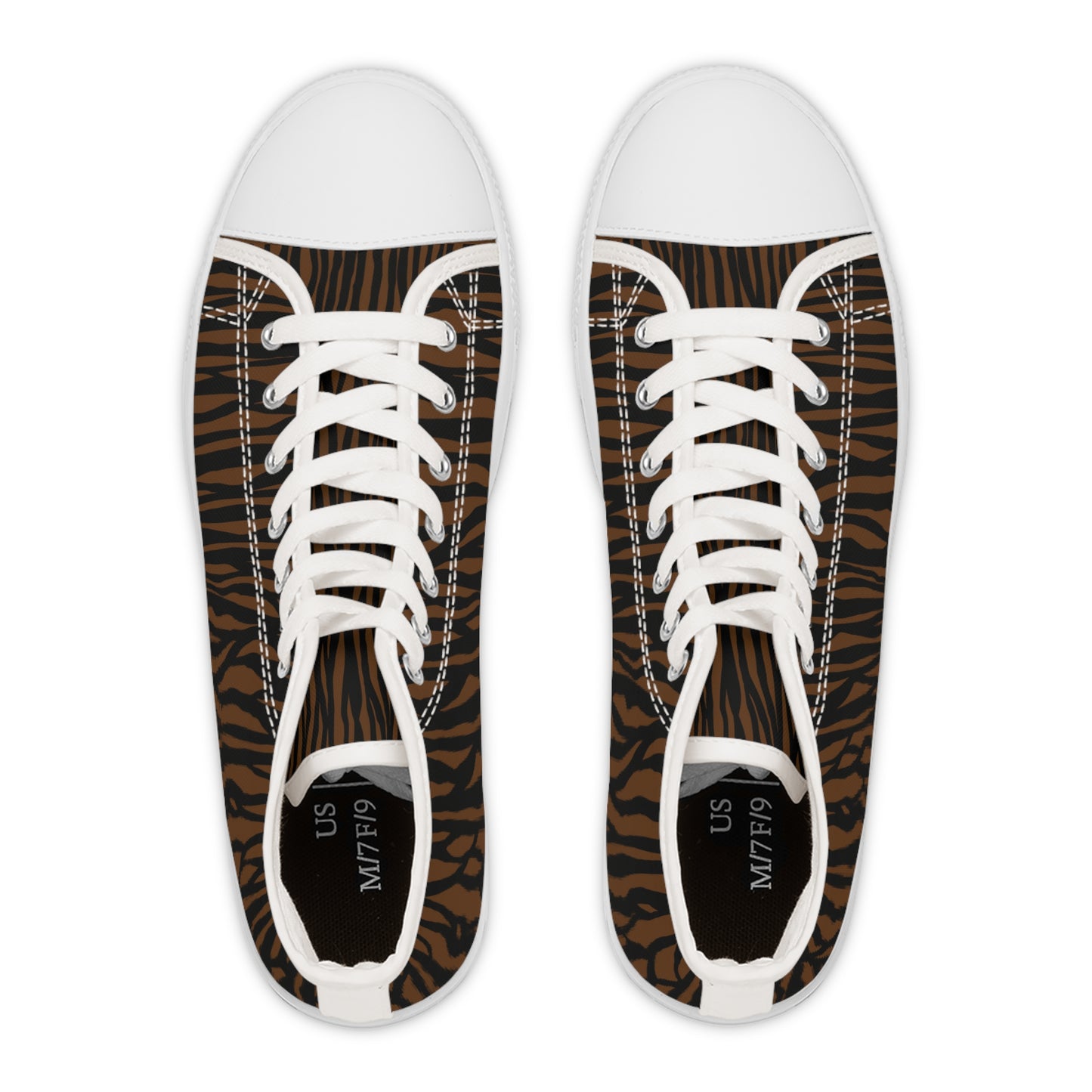Stylish Women’s High Sneakers - Trendy Tiger Print Design