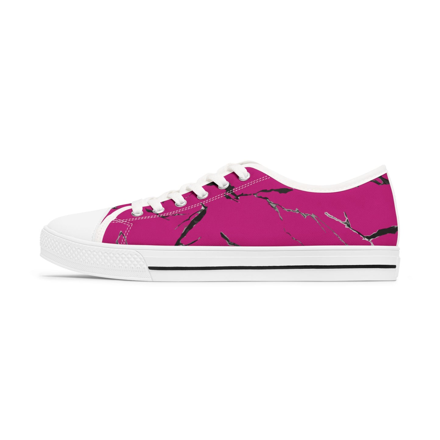 Trendy Pink Marble Low Top Sneakers for Women