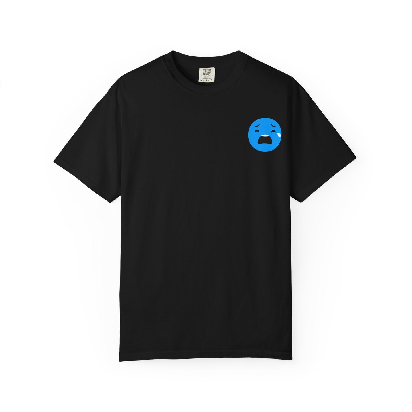 Unisex Garment-Dyed T-Shirt with Sad Emoji Design