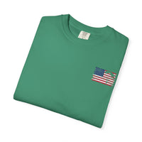 Patriotic Garment-Dyed T-Shirt - Vintage American Flag Design
