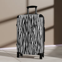 Modern Zebra Print Suitcase - Stylish Luggage for Travel Enthusiasts