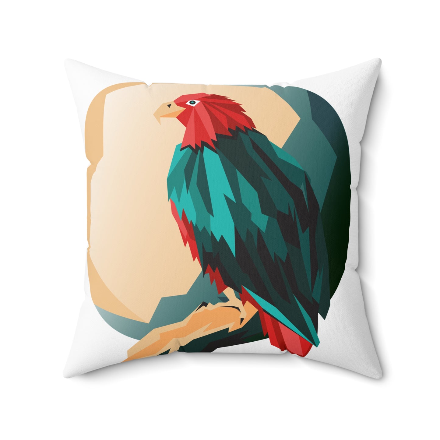 Tropical Parrot Decorative Pillow with Geometric Design