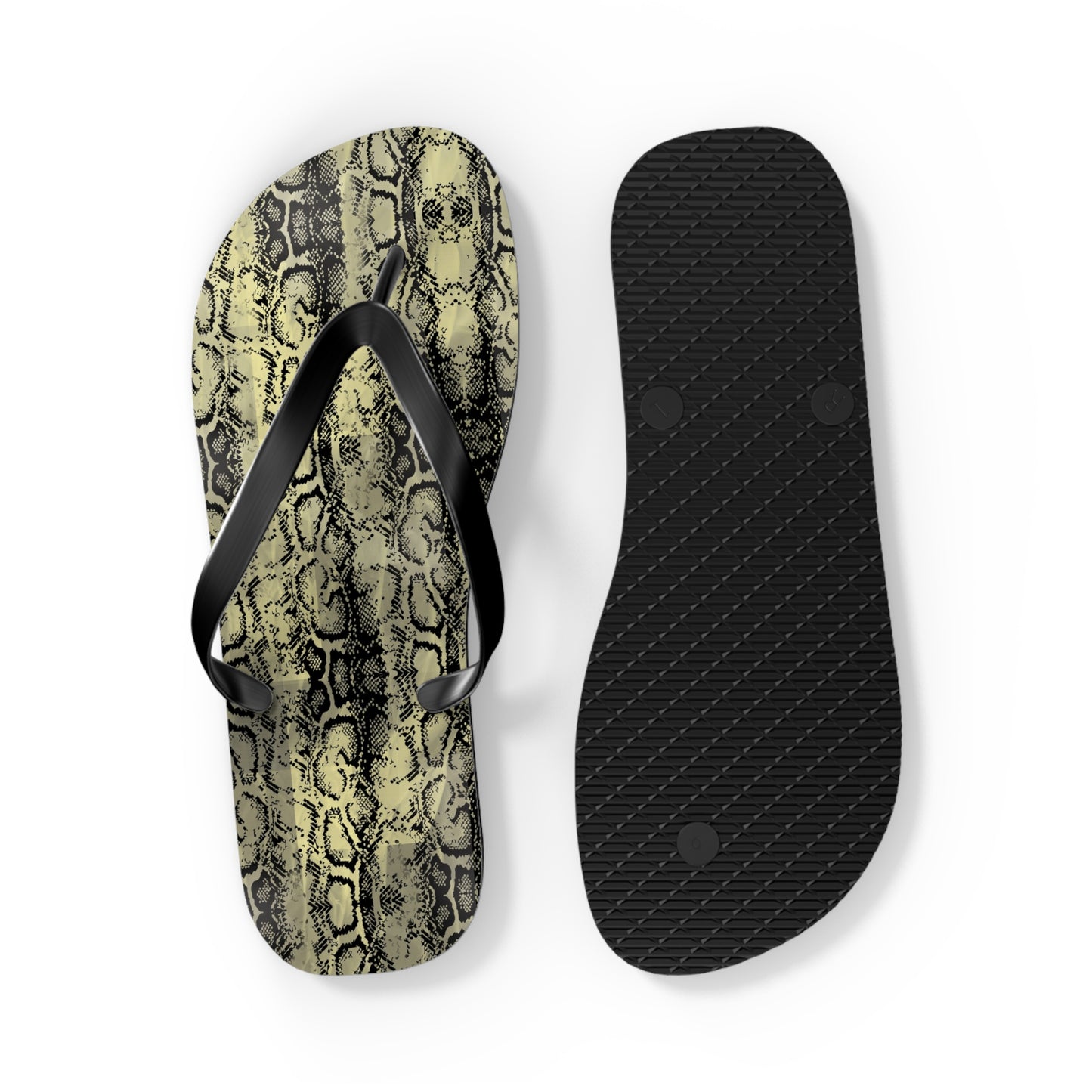 Snakeskin Flip Flops - Trendy Summer Footwear for Beach Days