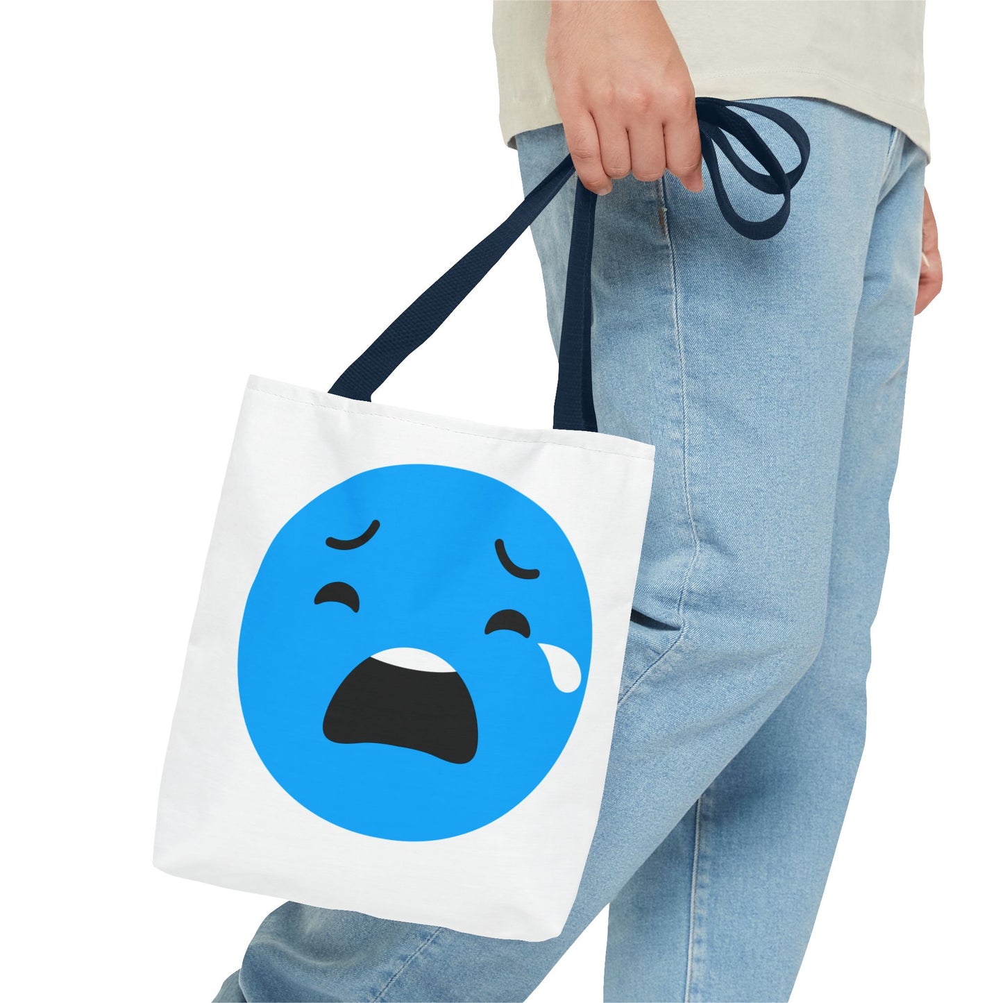 Emotional Expression Tote Bag - Cute Sad Face Design