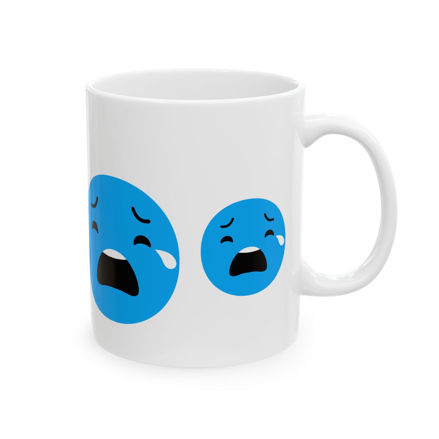 Sad Emoji Ceramic Mug - 11oz & 15oz Coffee Cup for Comfort & Support