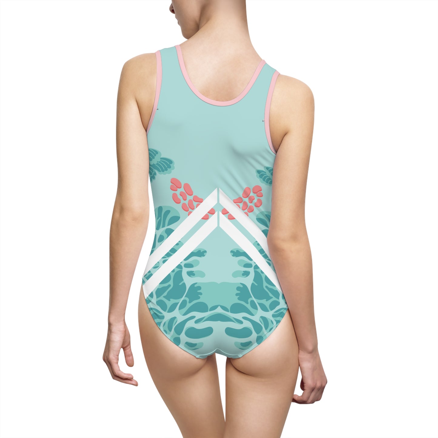 Tropical Floral Women's Swimsuit - Classic One-Piece with Vibrant Design