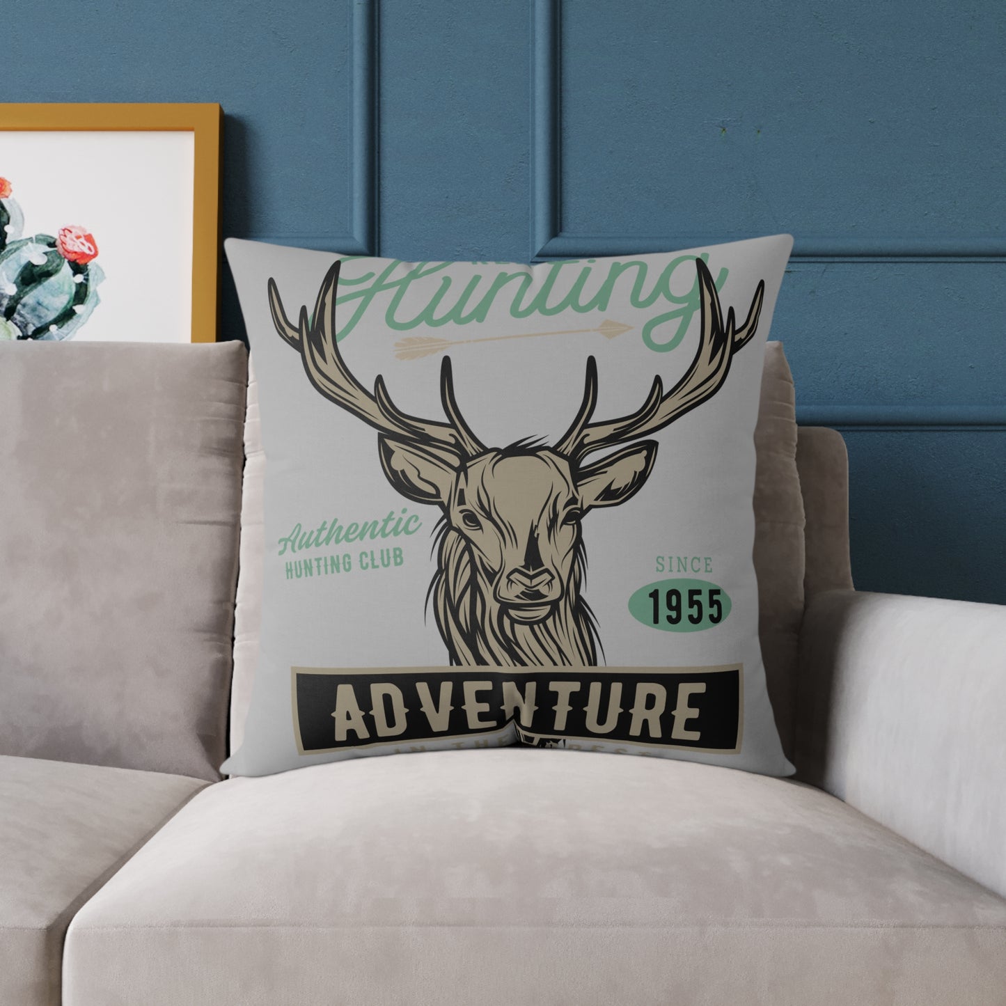 Adventure Hunting Club Pillow - Rustic Home Decor